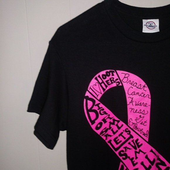 Cancer Awareness Tee T-Shirt Sz S Black - Picture 2 of 5